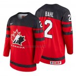 Camiseta Hockey Canada Kevin Bahl 2018 IIHF World Championship Jugador Rojo