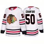 Camiseta Hockey Chicago Blackhawks Corey Crawford Segunda 2018 Blanco