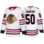 Camiseta Hockey Chicago Blackhawks Corey Crawford Segunda 2018 Blanco