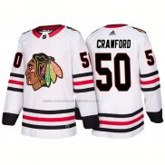 Camiseta Hockey Chicago Blackhawks Corey Crawford Segunda 2018 Blanco