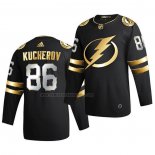 Camiseta Hockey Golden Edition Tampa Bay Lightning Nikita Kucherov Limited Autentico 2020-21 Negro