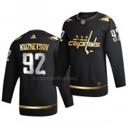 Camiseta Hockey Golden Edition Washington Capitals Evgeny Kuznetsov Limited Autentico 2020-21 Negro