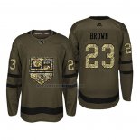 Camiseta Hockey Los Angeles Kings Dustin Brown 2018 Salute To Service Verde Militar