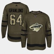 Camiseta Hockey Minnesota Wild Mikael Granlund 2018 Salute To Service Verde Militar