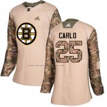 Camiseta Hockey Mujer Boston Bruins Brandon Carlo Autentico 2017 Veterans Day Camuflaje
