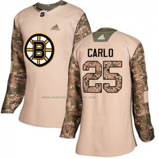 Camiseta Hockey Mujer Boston Bruins Brandon Carlo Autentico 2017 Veterans Day Camuflaje