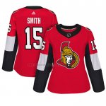 Camiseta Hockey Mujer Ottawa Senators Zack Smith Autentico Jugador Rojo