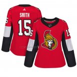 Camiseta Hockey Mujer Ottawa Senators Zack Smith Autentico Jugador Rojo