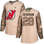 Camiseta Hockey New Jersey Devils Damon Severson Autentico 2017 Veterans Day Camuflaje