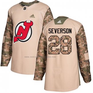 Camiseta Hockey New Jersey Devils Damon Severson Autentico 2017 Veterans Day Camuflaje