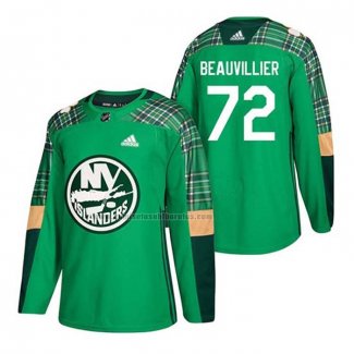 Camiseta Hockey New York Islanders Anthony Beauvillier 2018 Dia de San Patricio Verde