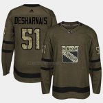 Camiseta Hockey New York Rangers David Desharnais 2018 Salute To Service Verde Militar