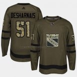 Camiseta Hockey New York Rangers David Desharnais 2018 Salute To Service Verde Militar
