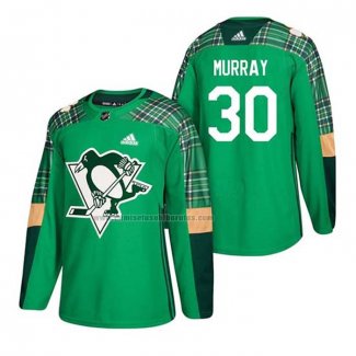 Camiseta Hockey Pittsburgh Penguins Matt Murray 2018 Dia de San Patricio Verde