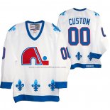 Camiseta Hockey Quebec Nordiques Heritage Vintage Replica Personalizada Blanco