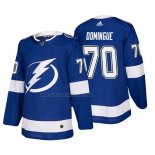 Camiseta Hockey Tampa Bay Lightning Louis Domingue Primera Autentico Jugador Azul