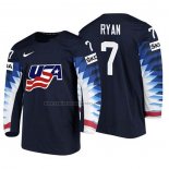 Camiseta Hockey USA Derek Ryan 2018 IIHF World Championship Jugador Negro
