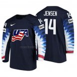 Camiseta Hockey USA Nick Jensen 2018 IIHF World Championship Jugador Negro