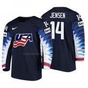 Camiseta Hockey USA Nick Jensen 2018 IIHF World Championship Jugador Negro