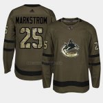 Camiseta Hockey Vancouver Canucks Jacob Markstrom 2018 Salute To Service Verde Militar