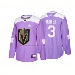 Camiseta Hockey Vegas Golden Knights Brayden Mcnabb Autentico 2018 Fights Cancer Violeta