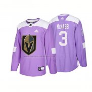 Camiseta Hockey Vegas Golden Knights Brayden Mcnabb Autentico 2018 Fights Cancer Violeta