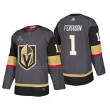 Camiseta Hockey Vegas Golden Knights Dylan Ferguson Bound Patch 2018 Stanley Cup Final Gris