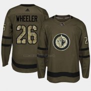 Camiseta Hockey Winnipeg Jets Blake Wheeler 2018 Salute To Service Verde Militar