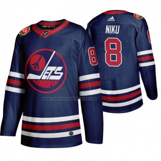 Camiseta Hockey Winnipeg Jets Sami Niku Heritage Classic 2019-20 Azul