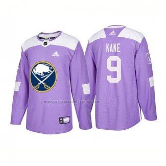 Camiseta Hockey Buffalo Sabres Evander Kane Autentico 2018 Fights Cancer Violeta