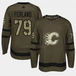 Camiseta Hockey Calgary Flames Micheal Ferland 2018 Salute To Service Verde Militar