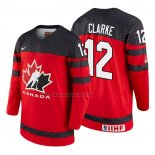 Camiseta Hockey Canada Graeme Clarke 2018 IIHF World Championship Jugador Rojo