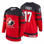 Camiseta Hockey Canada Liam Foudy 2018 IIHF World Championship Jugador Rojo