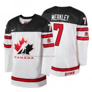 Camiseta Hockey Canada Ryan Merkley 2018 IIHF World Championship Jugador Blanco