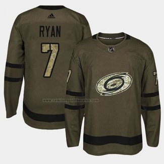 Camiseta Hockey Carolina Hurricanes Derek Ryan 2018 Salute To Service Verde Militar