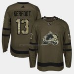 Camiseta Hockey Colorado Avalanche Alexander Kerfoot 2018 Salute To Service Verde Militar