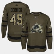 Camiseta Hockey Colorado Avalanche Jonathan Bernier 2018 Salute To Service Verde Militar