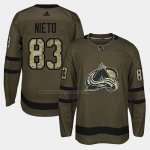 Camiseta Hockey Colorado Avalanche Matt Nieto 2018 Salute To Service Verde Militar