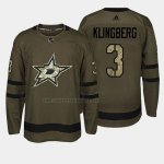 Camiseta Hockey Dallas Stars John Klingberg 2018 Salute To Service Verde Militar