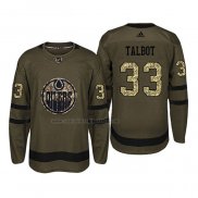 Camiseta Hockey Edmonton Oilers Cam Talbot 2018 Salute To Service Verde Militar