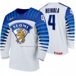 Camiseta Hockey Finlandia Ville Heinola Primera 2020 IIHF World Junior Championship Blanco