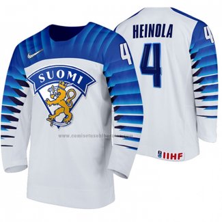 Camiseta Hockey Finlandia Ville Heinola Primera 2020 IIHF World Junior Championship Blanco
