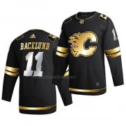 Camiseta Hockey Golden Edition Calgary Flames Mikael Backlund Limited Autentico 2020-21 Negro