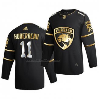 Camiseta Hockey Golden Edition Florida Panthers Jonathan Huberdeau Limited Autentico 2020-21 Negro