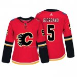 Camiseta Hockey Mujer Calgary Flames Mark Giordano Autentico Jugador Rojo
