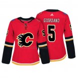 Camiseta Hockey Mujer Calgary Flames Mark Giordano Autentico Jugador Rojo