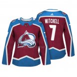 Camiseta Hockey Mujer Colorado Avalanche John Mitchell Autentico Jugador Maroon