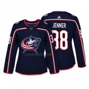 Camiseta Hockey Mujer Columbus Blue Jackets Boone Jenner Autentico Jugador Azul