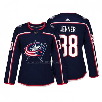 Camiseta Hockey Mujer Columbus Blue Jackets Boone Jenner Autentico Jugador Azul