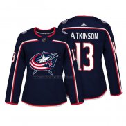 Camiseta Hockey Mujer Columbus Blue Jackets Cam Atkinson Autentico Jugador Azul